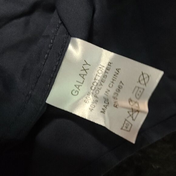 NWT Galaxy Mens Button Up Shirt Blue Size 2XL Cotton Blend Short Sleeve Slim Fit - Picture 7 of 12